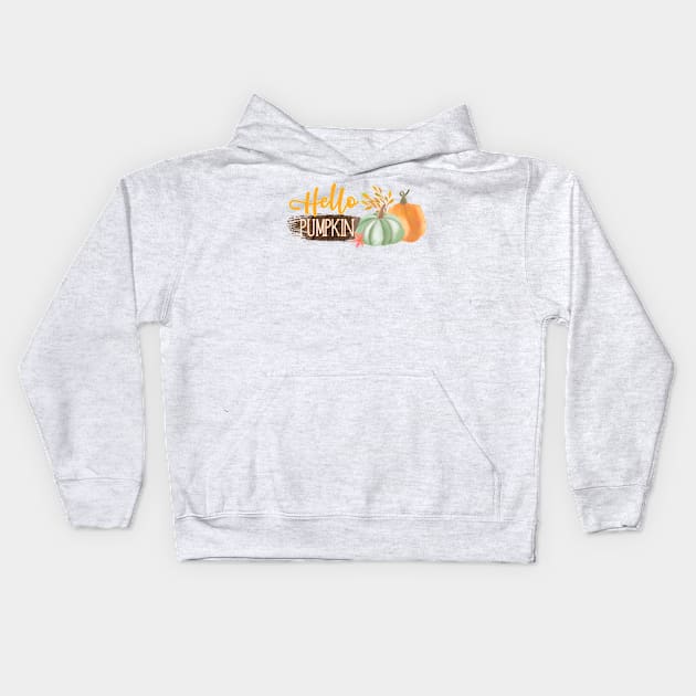 Hello Pumpkin Kids Hoodie by MutchiDesign